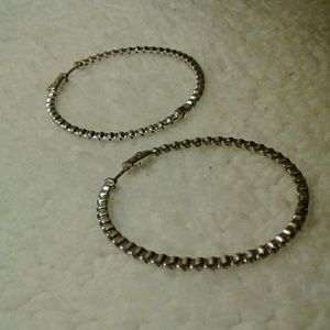 925 silver/cz hoop earrings